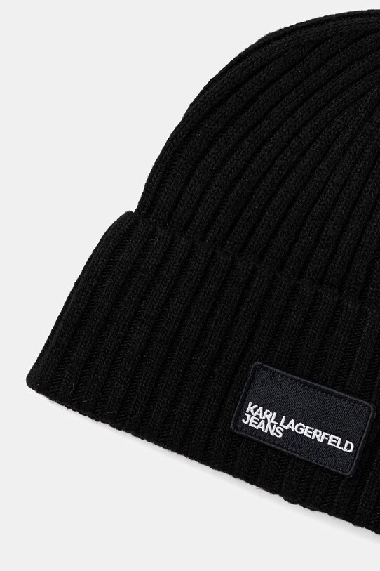 Čiapka s prímesou vlny Karl Lagerfeld Jeans A3M33115 čierna AW25