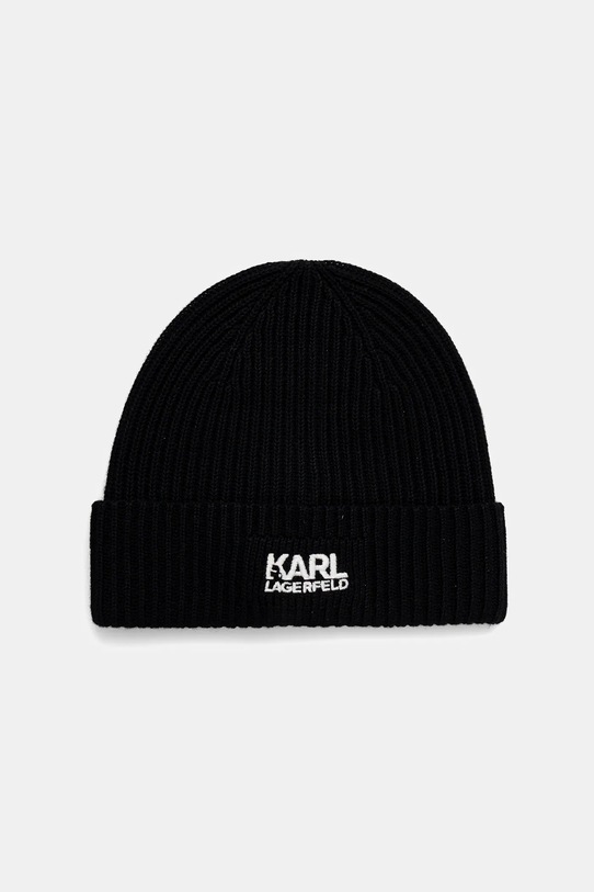 Шапка з додаванням вовни Karl Lagerfeld тонкий чорний 554305.805601