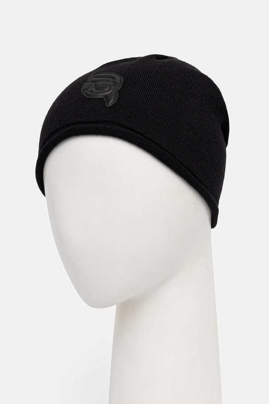 Vlnená čiapka Karl Lagerfeld 554323.805601 čierna AW25