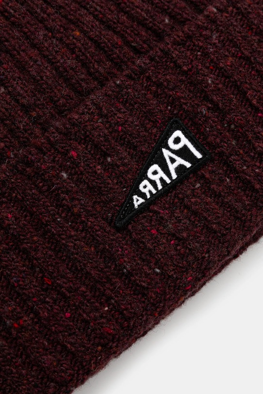 Akcesoria by Parra czapka z dodatkiem wełny Reversed flag 54475 bordowy