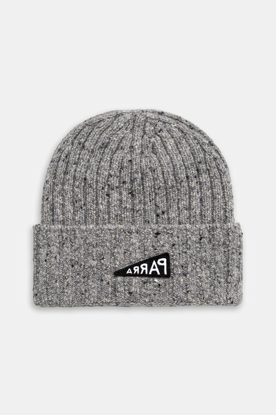 Čepice s příměsí vlny by Parra Reversed flag nášivka šedá 54477