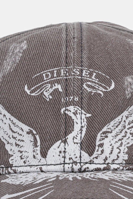 Diesel czapka z daszkiem bawełniana C-FENIX A19460.0GIBD szary AW25