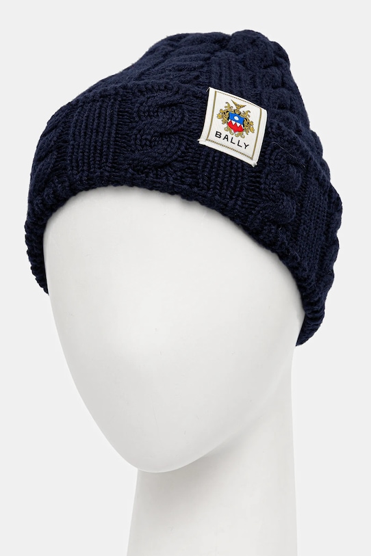 Akcesoria Bally czapka wełniana MHA03L granatowy