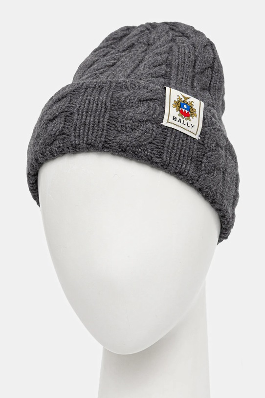 Akcesoria Bally czapka wełniana MHA03L szary