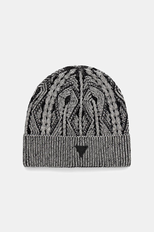 Guess czapka z dodatkiem wełny średniej grubości szary M5BZ14.Z0531