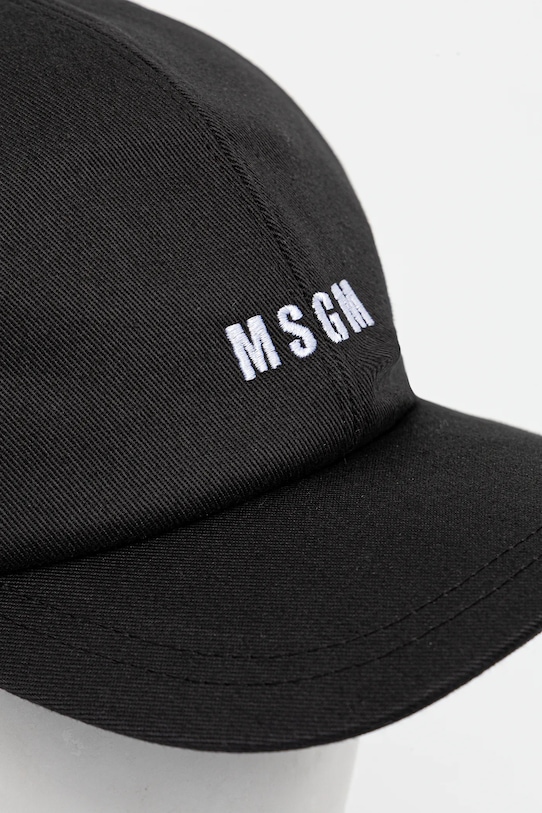 MSGM czapka z daszkiem bawełniana 3940ML02.257580 czarny AW25