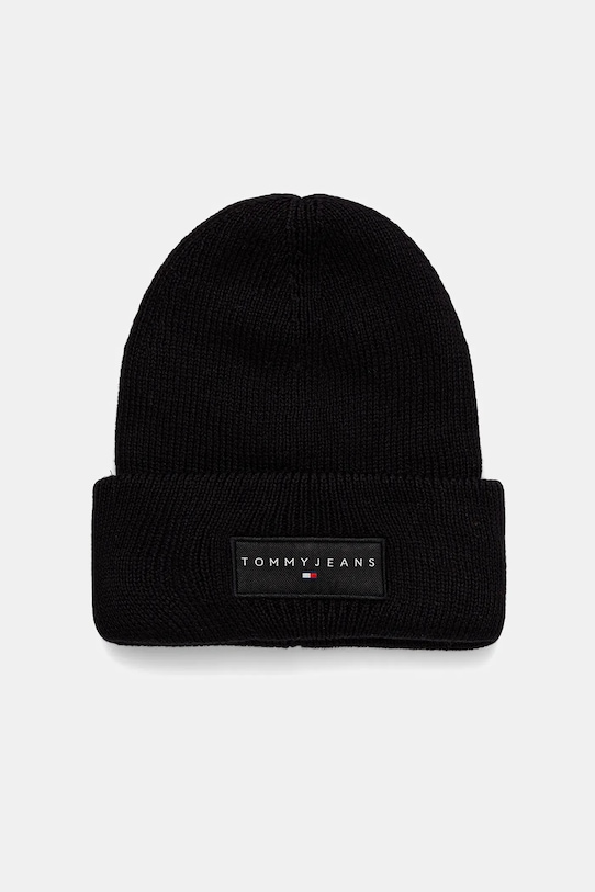 Pamučna kapa Tommy Jeans pamuk crna AM0AM13666