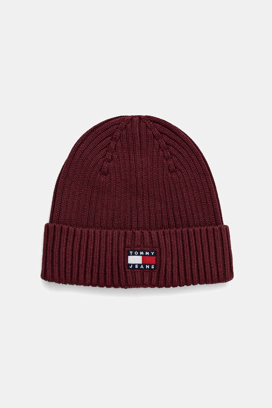 Bavlnená čiapka Tommy Jeans bavlna burgundské AM0AM13669