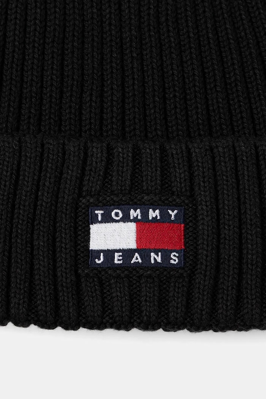 Tommy Jeans căciulă din bumbac AM0AM13669 negru AW25