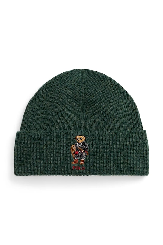Čepice s příměsí vlny Polo Ralph Lauren středně silná zelená 449P02041