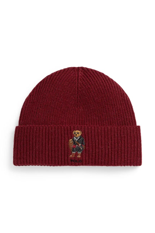 Polo Ralph Lauren czapka z dodatkiem wełny średniej grubości bordowy 449P02041