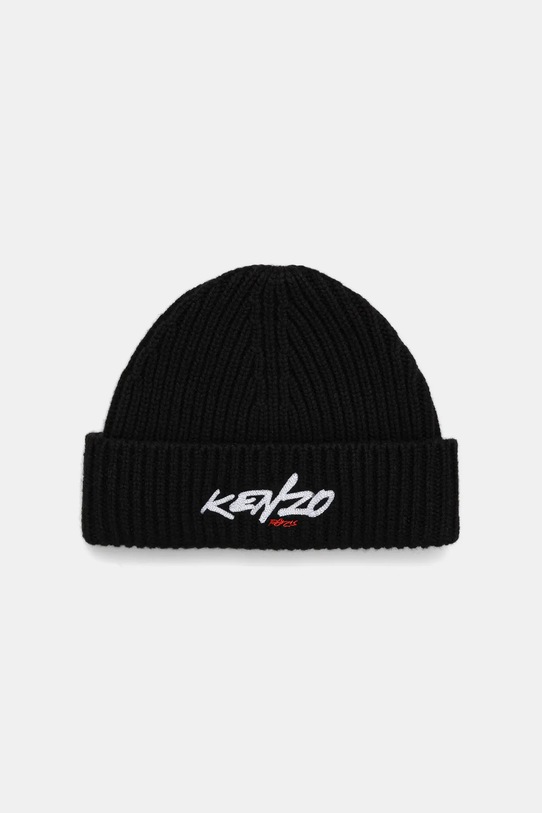 Kenzo czapka średniej grubości czarny FF68BU230KWB