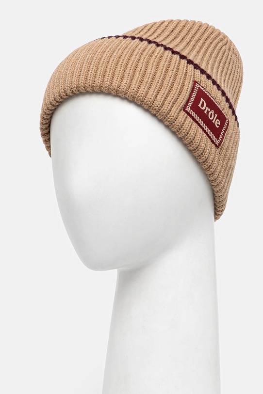 Drôle de Monsieur czapka wełniana Le Bonnet Laine I.BN104.WO007 beżowy AW25