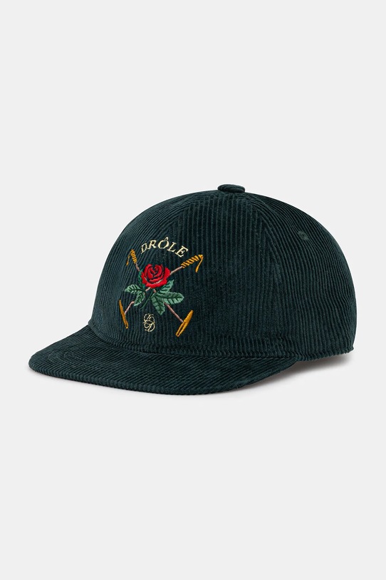 Samtana kapa sa šiltom Drôle de Monsieur La Casquette Velours DrUle Rose natpis tirkizna I.CP189.CO236