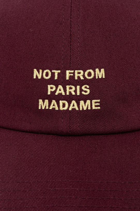 Drôle de Monsieur czapka z daszkiem bawełniana La Casquette Slogan I.CP151.CO138 bordowy AW25