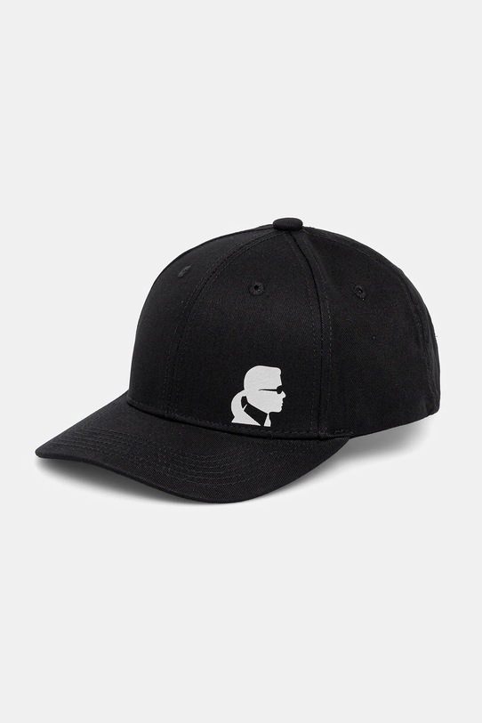 Karl Lagerfeld czapka z daszkiem bawełniana nadruk czarny 554101.805640