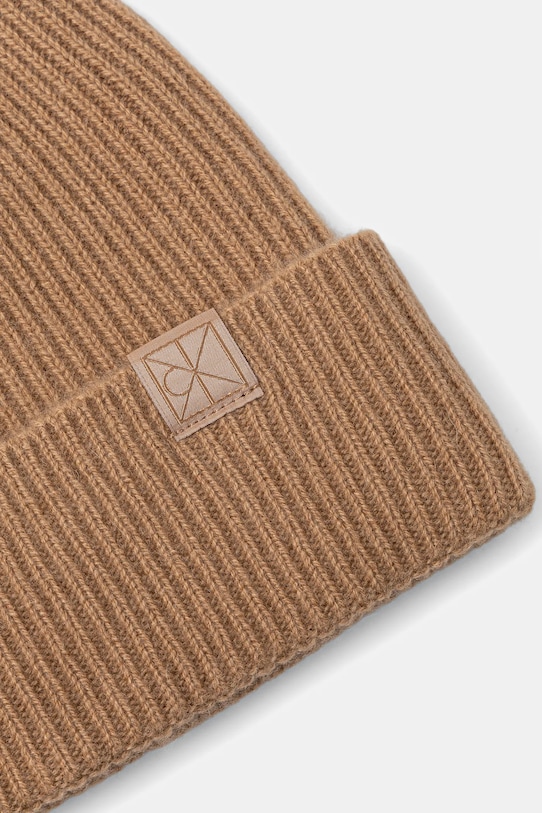 Akcesoria Calvin Klein czapka kaszmirowa LV04D8013G brązowy