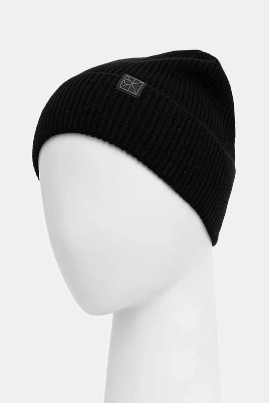 Calvin Klein czapka kaszmirowa LV04D8013G czarny NC25