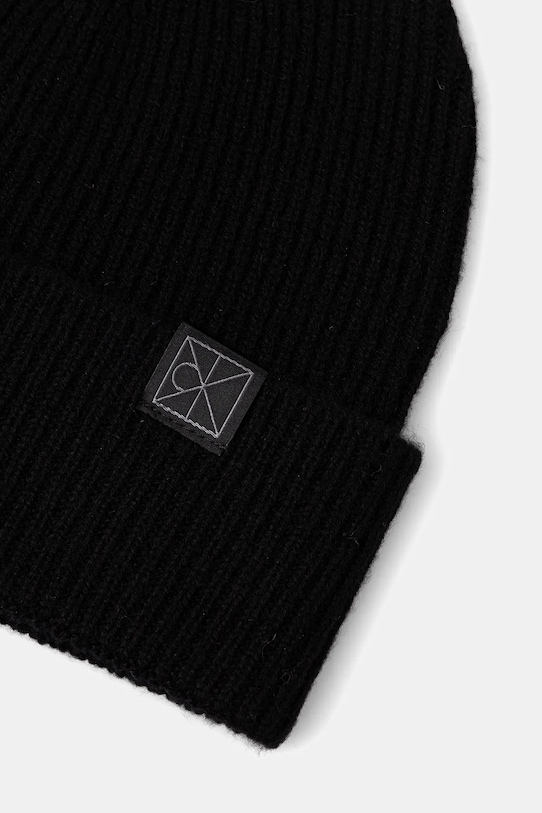 Akcesoria Calvin Klein czapka kaszmirowa LV04D8013G czarny