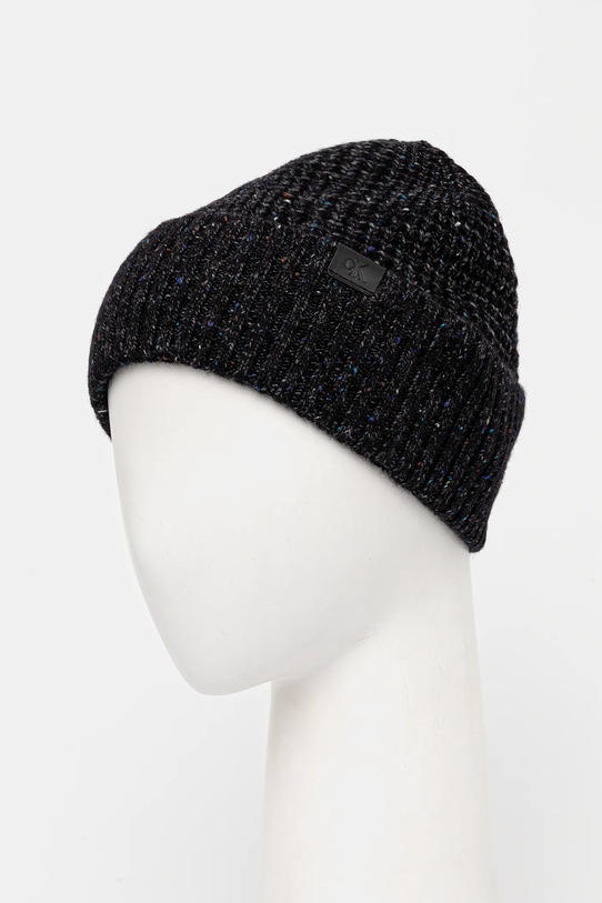 Calvin Klein czapka z dodatkiem wełny LV04D8024G czarny AW25