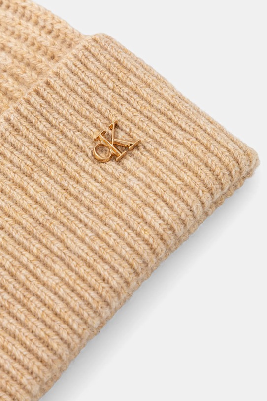 Vlněná čepice Calvin Klein LV04D8032G hnědá AW25