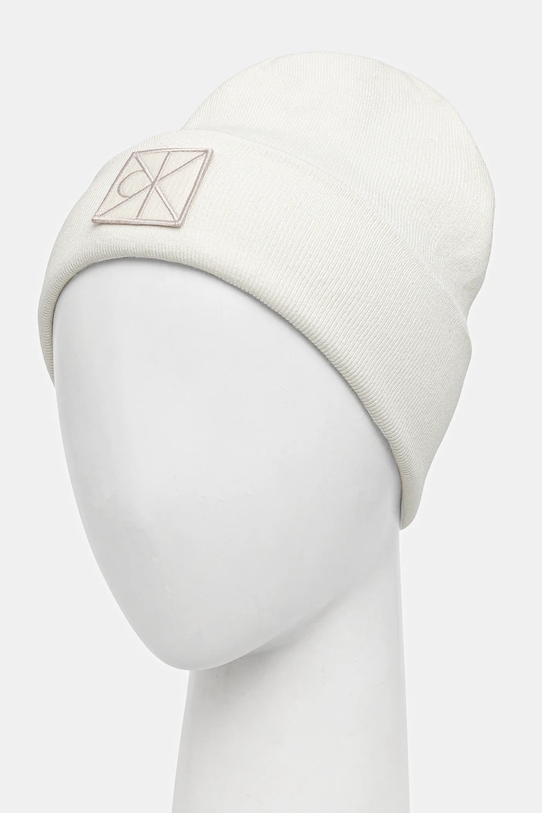 Čiapka Calvin Klein LV04D8052G biela AW25
