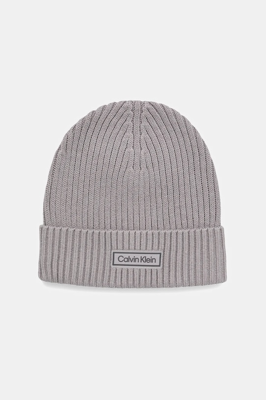 Calvin Klein czapka z domieszką kaszmiru z domieszką wełny szary LV04D8053G