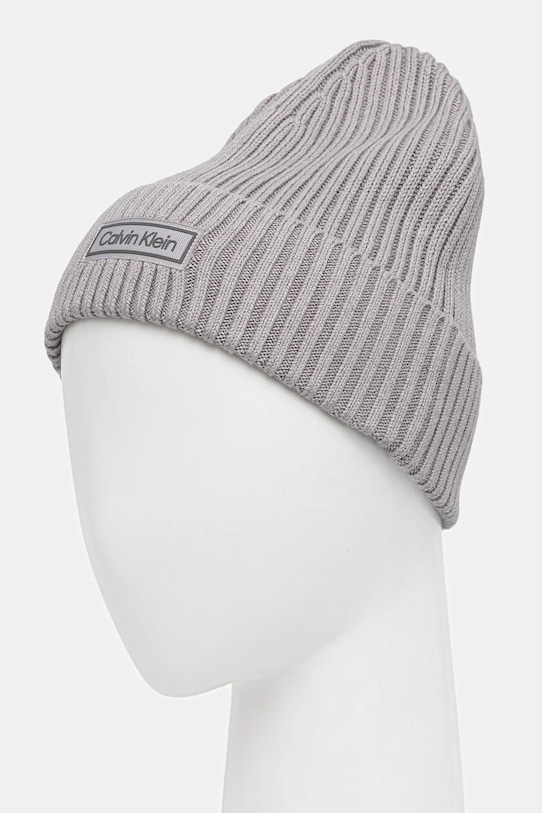 Akcesoria Calvin Klein czapka z domieszką kaszmiru LV04D8053G szary