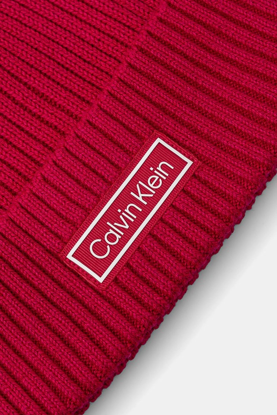 Akcesoria Calvin Klein czapka z domieszką kaszmiru LV04D8053G różowy