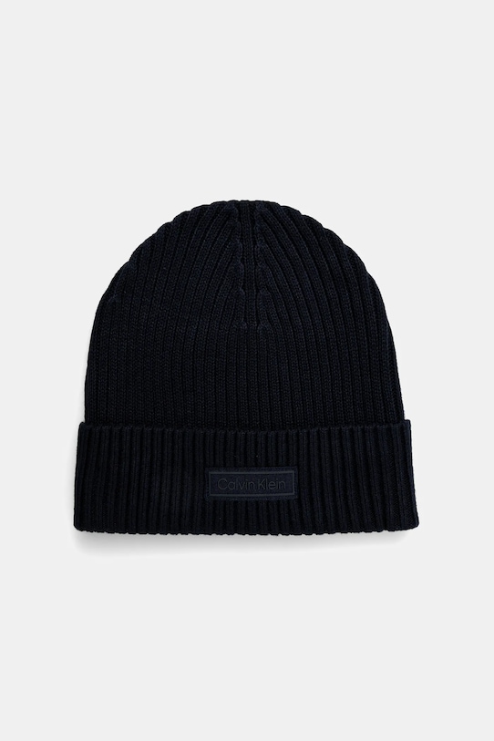 Calvin Klein căciulă din amestec de cașmir uni bleumarin LV04D8053G