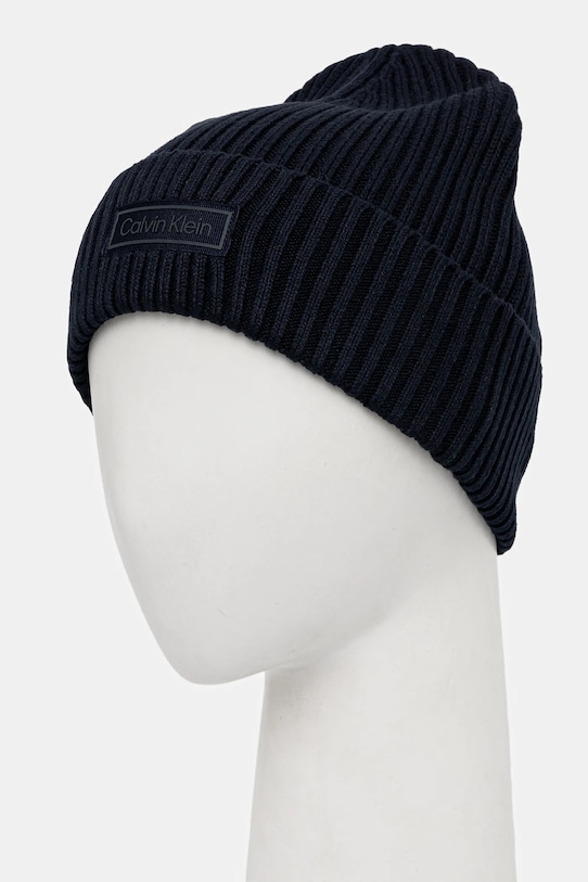Accesorii Calvin Klein căciulă din amestec de cașmir LV04D8053G bleumarin