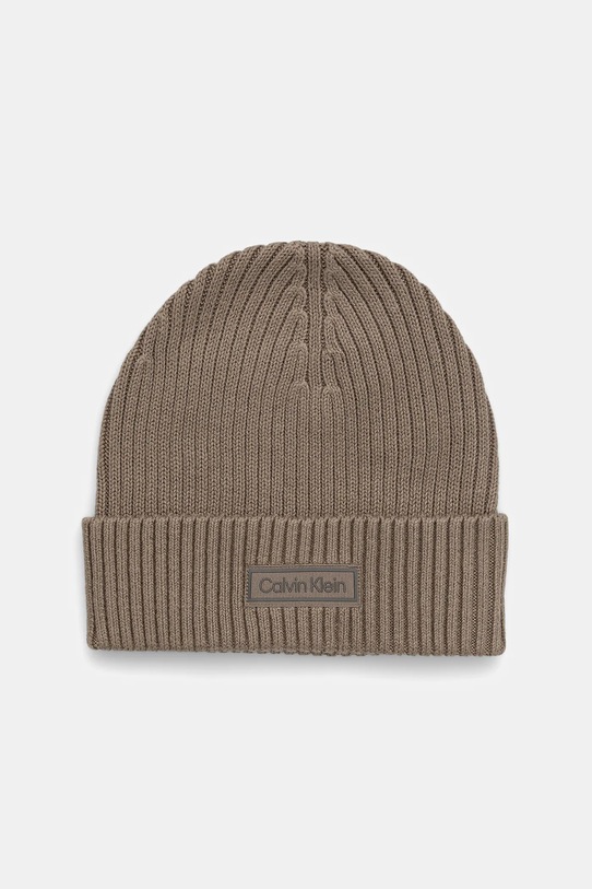Шапка с примесью кашемира Calvin Klein с добавлением шерсти зелёный LV04D8053G