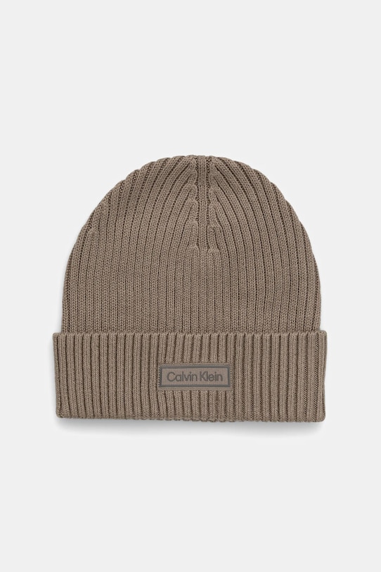 Čiapka s prímesou kašmíru Calvin Klein s prímesou vlny zelená LV04D8053G