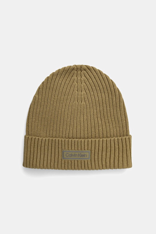 Шапка с примесью кашемира Calvin Klein с добавлением шерсти зелёный LV04D8053G