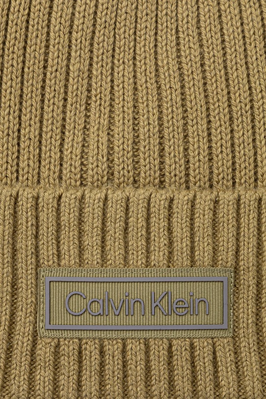 Σκουφί με μείγμα κασμίρ Calvin Klein LV04D8053G πράσινο AW25