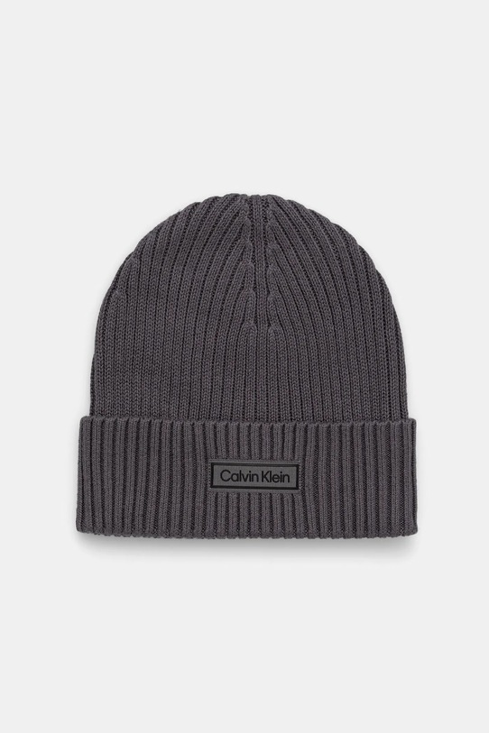 Шапка с примесью кашемира Calvin Klein с добавлением шерсти серый LV04D8053G