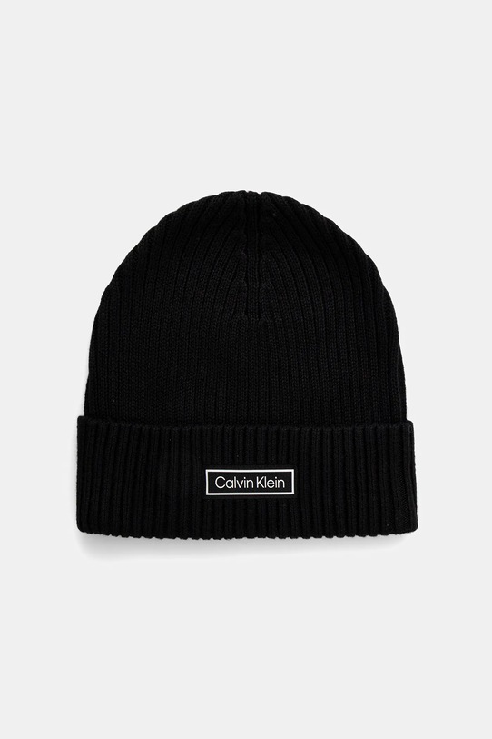 Шапка с примесью кашемира Calvin Klein с добавлением шерсти чёрный LV04D8053G