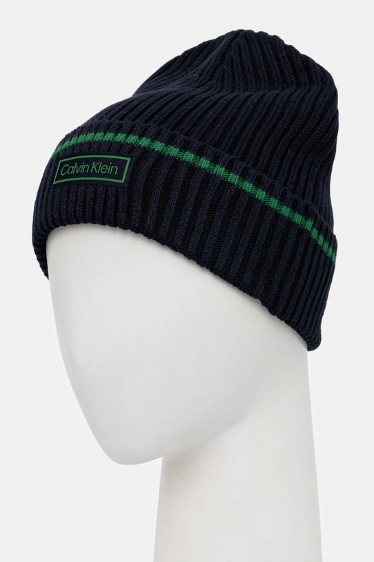 Akcesoria Calvin Klein czapka z domieszką wełny dziecięca LV04D8054G granatowy