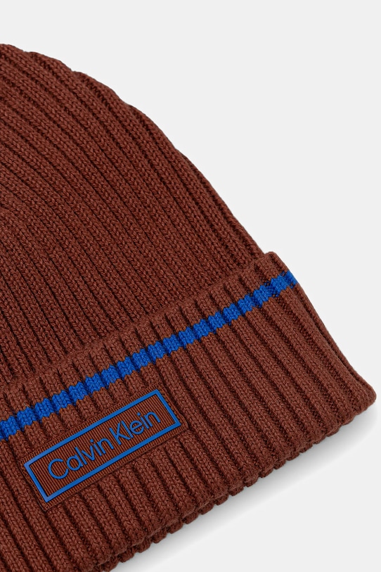 Calvin Klein czapka z domieszką wełny dziecięca LV04D8054G czerwony AW25