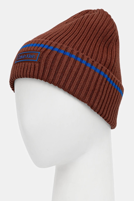 Akcesoria Calvin Klein czapka z domieszką wełny dziecięca LV04D8054G czerwony