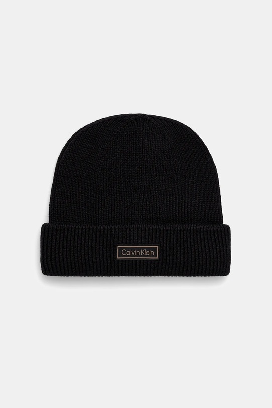 Calvin Klein pălărie din amestec de lână imprimeu negru LV04D8058G