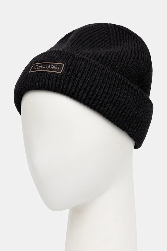 Calvin Klein pălărie din amestec de lână LV04D8058G negru AW25