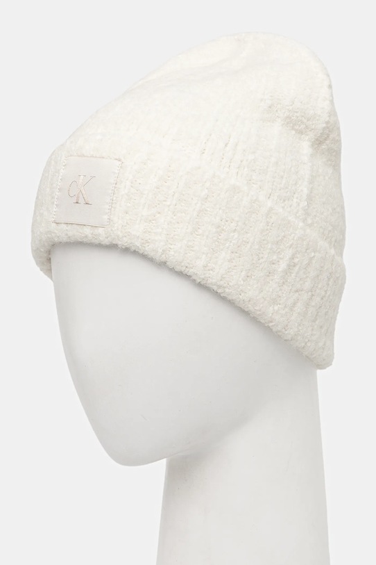 Akcesoria Calvin Klein czapka z wełną LV04D8065G beżowy