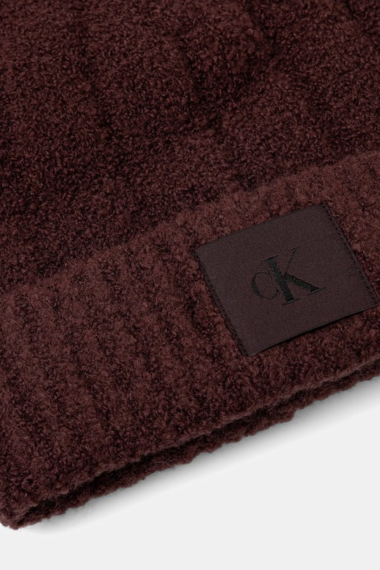 Шапка з вовною Calvin Klein LV04D8065G коричневий AW25