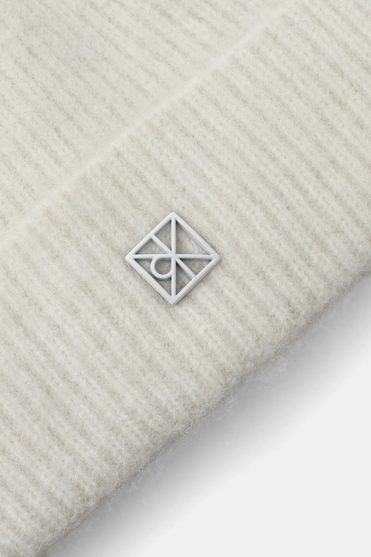 Akcesoria Calvin Klein czapka z dodatkiem wełny LV04D8067G biały