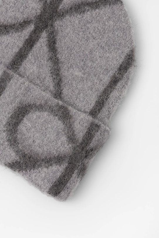 Akcesoria Calvin Klein czapka z dodatkiem wełny LV04D8071G szary