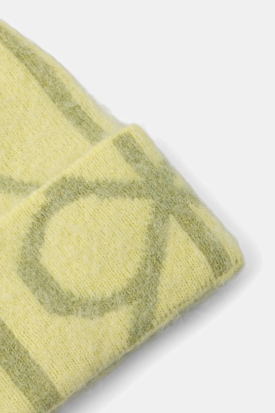 Akcesoria Calvin Klein czapka z dodatkiem wełny LV04D8071G żółty