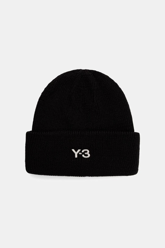 Y-3 czapka z dodatkiem wełny Cl Beanie gruba czarny JW8963