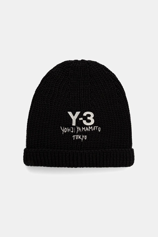 Y-3 czapka wełniana Knit Beanie gruba czarny JX8308