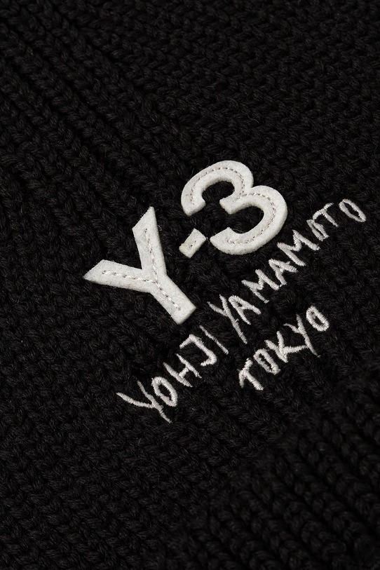 Y-3 czapka wełniana Knit Beanie JX8308 czarny AW25